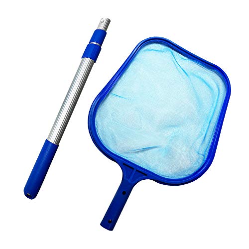 Greenerever Pool-Skimmer-Netz mit Stange (100 cm) | Whirlpool Spa Laub-Reinigungsnetz | Feinmaschiges Netz mit Kunststoffrahmen | Entfernt mühelos Laub, Schmutz und kleine Partikel aus Pools
