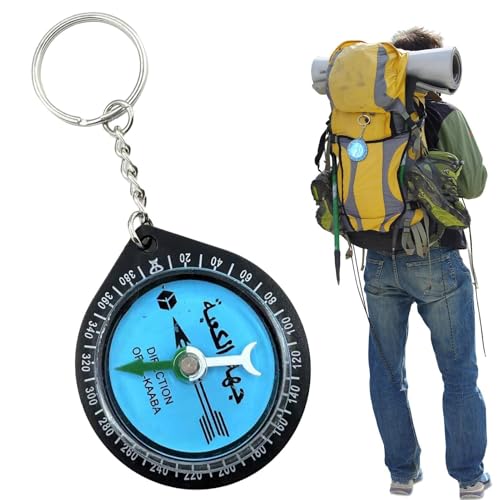 Gebetskompass – Qibla- | Qibla-Finder | Gebetskompass für Reisen, muslimischer Gebetskompass, Qibla- für Muslime, Richtungskompass, muslimischer Gebetskompass Schlüsselanhänger für