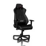 NITRO CONCEPTS S300 EX Gamingstuhl - Ergonomischer Bürostuhl Schreibtischstuhl Chefsessel Bürostuhl Pc Stuhl Gaming Sessel PU Kunstleder Belastbarkeit 135 Kilogramm - Carbon Black (Schwarz)