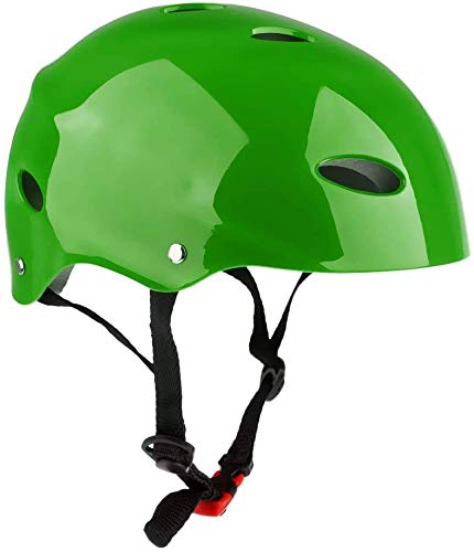 Tenlacum Vent Hard ABS Sicherheitshelm & EVA Liner für Wassersport Kajak Driften Wakeboard SUP Paddleboard Skate (Grün)