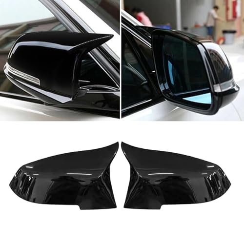 TTCR-II 2 PCS Kompatibel mit Rückspiegel Abdeckung BMW 1er F20 F21/2er F22 F23 F87/3er F30 F31 F34/4er F32 F33 F36/i3 I01/X1 E84 Seitenspiegelgehäuse Links und Recht (Glanz Schwarz)