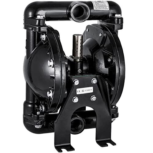 VEVOR luftbetriebene Doppelmembranpumpe, 2,54 cm Einlass und Auslass, Aluminium, 35 GPM, max. 120 PSI, Nitrilmembran, QBY4-25L-1 Zoll-35