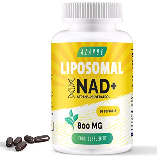 Liposomales NAD+ Trans-Resveratrol 800 mg Softgels, überlegene Alternative, Effizienter als NR, Hohe Absorption, Tatsächliche NAD+-Ergänzung für die Zellreparatur, 60 Softgels