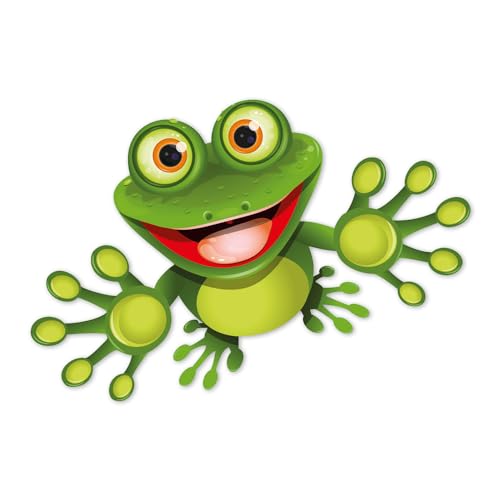 younikat Sticker funny Frosch I 15 cm I für Laptop Koffer Roller Kühlschrank Tür Mülltonne Badezimmer als Auto-Aufkleber I lustig cool wetterfest I kfz_399