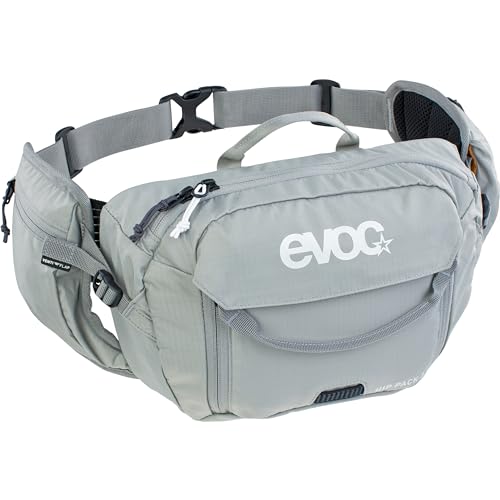 EVOC HIP PACK 3l Hüfttasche Bauchtasche Hüftbeutel (3l Fassungsvermögen, AIRFLOW CONTACT SYSTEM, verstellbarer Hüftgurt, VENTI FLAP-System), Steingrau