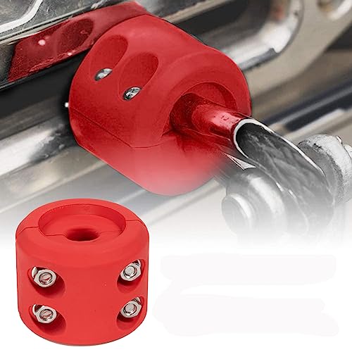 Windenstopper Gummi robust Seilschoner wasserdicht Seilhaken-Zubehör für ATV UTV Offroad-Winden mit Inbusschlüssel (Rot)