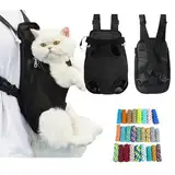 Katzenrucksack,Tragerucksack,für Katzen und Kleine Hunde,Hunderucksack bis 10kg,Atmungsaktive und Faltbare Haustier Rucksack mit Transparentes Reißverschluss