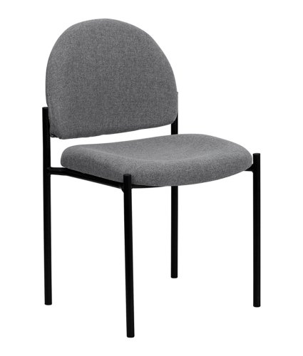 Flash Furniture Comfort Stapelbarer Stahl-Beistellstuhl, Legierung, Grauer Stoff, 1 Stück