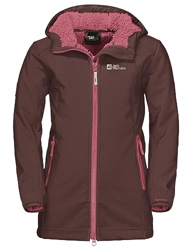 Jack Wolfskin Unisex Kinder Kissekat Coat Girls Softshellmantel, boysenberry, 164 EU