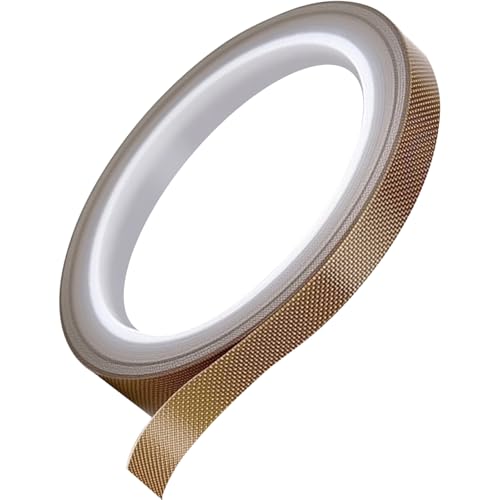Jyvex Teflonband Selbstklebend,10mm x 15m Teflon Klebeband Hitzebeständiges,PTFE Hochtemperatur Klebeband für Vakuumiere,Hand- und Impulsversiegelungen