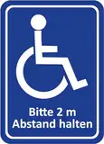 Dykgraaf Behinderten Aufkleber | Rollstuhlfahrer | 2m Abstand halten | Sticker | Autoaufkleber | Beförderung von Menschen mit Behinderungen | Rollstuhl | Rangierabstand