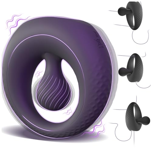Penisring Vibrator mit 360° Verstellbarem Perlen-Klitorisstimulator, Sex Spielzeug für die Paare Männer Frauen, YAWNSHE Cockring Penis Ring Sex Toys, Erotisches Sexspielzeug für Paare Mann Extrem Sex