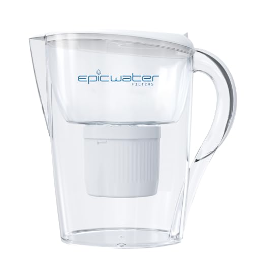 Epic Pure Gefiltert Wasser Krug - Ohne BPA - Entfernt Schwere Metalle, Mikroorganismen, Pestizide, Chemikalien, Industrielle Schadstoffe, Führen, Pharmazeutisch, Eisen