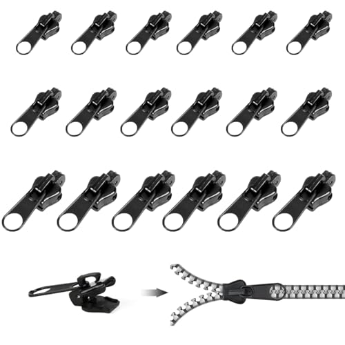 18 Stück zipper repair kit, reißverschluss schieber, reißverschluss zipper ersatz in Drei Größen, Fix Ersatzteile Reißverschlüsse Für Rucksäcke, Koffer, Jacken