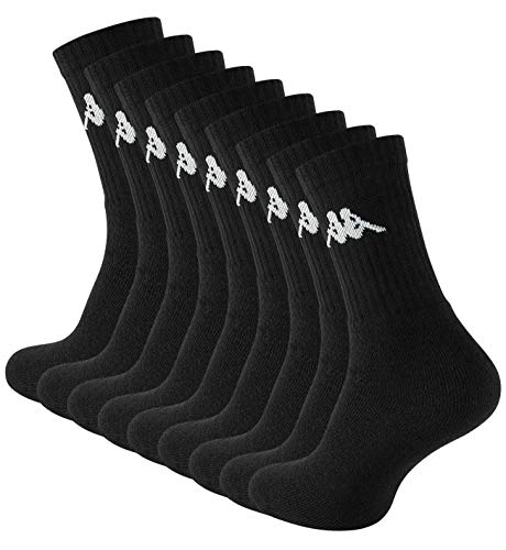 Kappa 9 Paar Original Tennissocken-Sportsocken schwarz (43-46, 9 Paar)