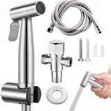 Raisand Handheld Bidet Sprayer Edelstahl Premium - Rostfreie Handbrause für Toilette, Bad, Küche & Balkon | Inkl. Halterung & Zubehör Set | Einfach Installierbar | Langlebiges Bidet Spülsystem