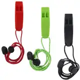 3 Stück Notfallpfeife, super Laute Sicherheitspfeife mit Lanyard, ideal für Kajakfahren, Bootfahren, Schwimmen, Überleben im Wasser, Wandern, Camping, Klettern