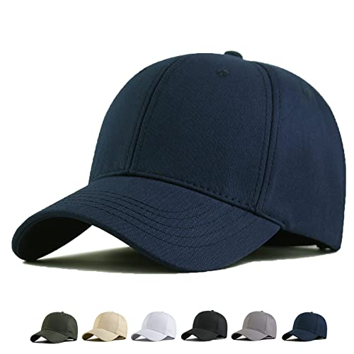 MUNULA Übergroße Baseballkappe, XXL, großer Kopf, Hüte für Herren, großer Kopf, Hut, verstellbar, 59,9 cm - 68,1 cm, Marineblau, XXL/3XL