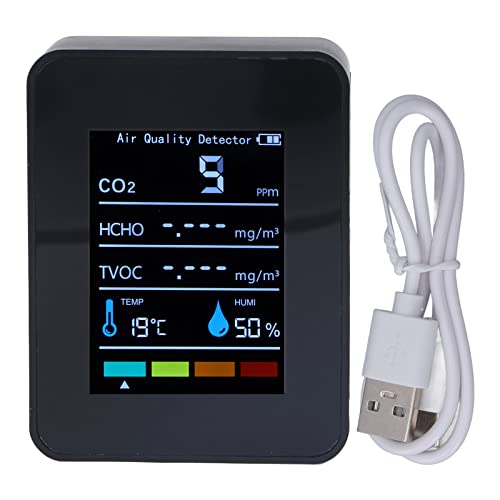 Indoor Air Quality Monitor Echtzeit Erkennung LCD Display Genauer CO2 Monitor TVOC HCHO Temperatur Feuchtigkeits Tester