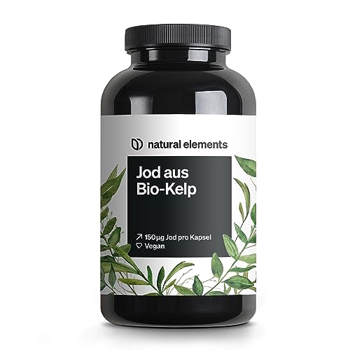 Jod aus Bio-Kelp – 365 Kapseln – 150µg Jod aus Braunalgen – Bio-Qualität für die Schilddrüse – vegan, hochdosiert, ohne unnötige Zusätze – in Deutschland produziert & laborgeprüft