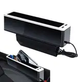 Autozentrum Konsolenorganisator, Autositzlückenfüller | Multifunktionales Auto -Lückenfüller mit 2 USB -Ladeanschlüssen | Wiederverwendbarer Fahrzeugbecherhalter, Fahrzeug -Innenzubehör für Brillen