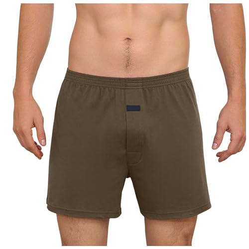 WKAYsIV Boxershorts Gr. Baumwolle Arlo Hosen Lose Europäische Amerikanische Unterwäsche Home Casual Shorts Herren Dessous Unterwäsche(Kaffee,M)