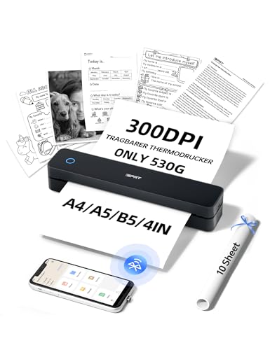 iDPRT MT610pro Tragbarer Thermodrucker, Bluetooth-Tintenloser Drucker für unterwegs, Mobiler Drucker für Fahrzeuge, Büro, Zuhause, Schule, Kompatibel mit iOS, Android, Tablet & Laptop - Schwarz