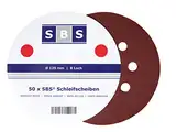 50 Stück | SBS® Schleifscheiben | ø 125 mm | 8 Loch | Korn 80 | für Exzenter-Schleifer