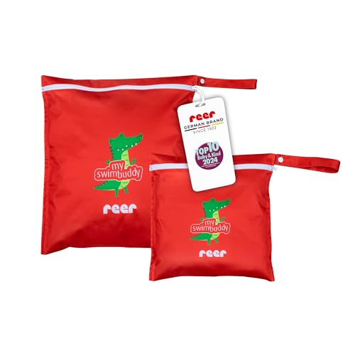 reer myswimbuddy Wetbag | Set mit 2 Größen | Nassbeutel für Kinder und Erwachsene | Wasserdichtes Material | Perfekter Badebeutel fürs Schwimmbad oder den Strand | Wasserabweisend und Auslaufsicher