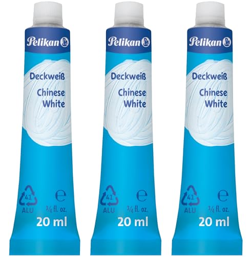Pelikan 732/7/1/B Deckweiß 1 Tube, 20 ml (3 Tuben/Deckweiß)