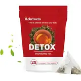 Detox Tee für Abnehmen, 28 Tage Gewichtsverlust Detox Tee – Natürliche Kräutermischung mit Camellia, Ginseng & Löwenzahn – Fördert Stoffwechsel, Verdauung, reduziert Blähungen & unterstützt Balance