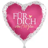 Folienballon 'Für Dich' Rosa Gold Geburtstag Ballon Geschenk Frauen Mädchen Luftballon Jubiläum Abschied Abschluss Verlobung Valentine Party Feier Birthday Jederzeit