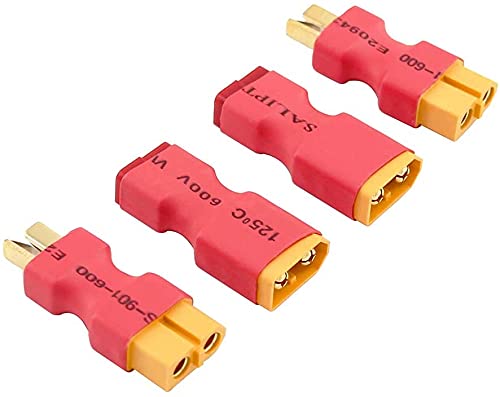 RUIZHI 4pcs Keine Kabel Stecker XT60 Buchse auf Stecker Deans T-Stecker Adapter Keine Drähte RC LiPo Batterieanschlüsse