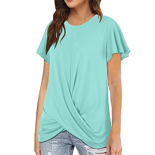 Generisch Damen T-Shirt Kurzarm V/O Ausschnitt Oberteil Sommer Basic Shirt Sommer Basic Tops Bedrucktes T-Shirt Damenblusen Elegant Sommer Tshirt Damen Damen Bluse Kurzarm Schwarz