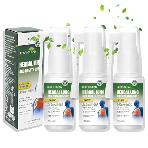 3 Stück Herbal Lung Spray, Lungenreinigung Spray, Lungenreinigungsspray Breathing, Kräuterspray zur Reinigung der Lunge/Atemwege, Lungenreparaturspray für den Täglichen Gebrauch