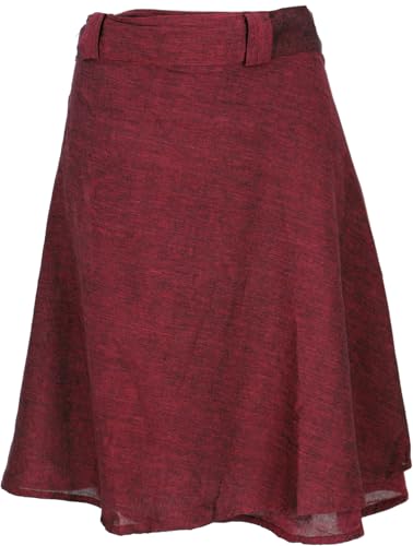 GURU SHOP Leichter Wickelrock, Boho Baumwoll-Sommerrock - Rot, Damen, Baumwolle