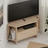 Hocuspicus HOCUS PICUS Moderne Eck-TV-Einheit für bis zu 101,6 cm (40 Zoll) Fernseher, Push-to-Open-Tür-TV-Aufbewahrungsschrank und 3 offene Regale, 95,7 (H) cm TV-Tisch für Wohnzimmer, Schlafzimmer