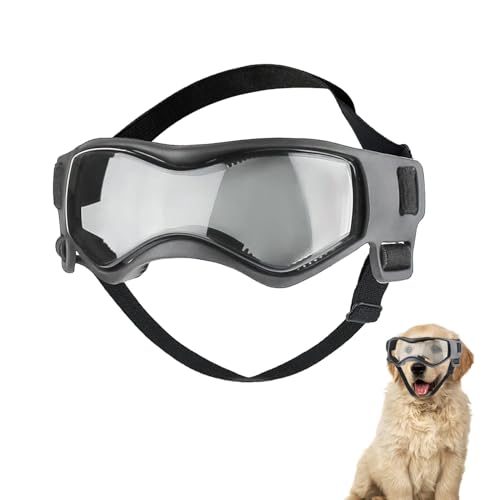 Hundebrille für Kleine Hunde, Anti-UV Hundebrille Sonnenbrille mit Verstellbare Band, Wasserdicht Winddicht Augenschutz Hundeschutzbrille für Kleine Hunde