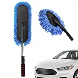 Autostaubkollektor - 2 Packung waschbare Staubwerkzeuge, Non -Slip -Griff Auto Staubentfernungskit | Weiche Mikrofaser für effiziente Wartung des Autos, Details, Innenverständlichkeit für Armaturenbre