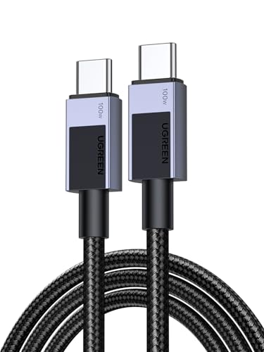 UGREEN 100W USB C Kabel PD 3.0 Ladekabel USB C auf USB C Schnellladekabel 5A/20V kompatibel mit iPhone 16/15, M3 MacBook Pro/Air, iPad Air/Pro 2024, Galaxy S24 Ultra A55 Pixel 9 Steam Deck usw. (1m)