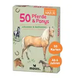 moses Expedition Natur 50 Pferde-Kartenset mit Bestimmungskarten & Quizfragen, White, Large