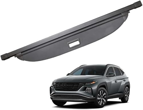 ZhangJW Frachtabdeckung für Hyundai Tucson L NX4 LWB 2021-2024,Schwarz Ausziehbare Kofferraumabdeckung Rollo