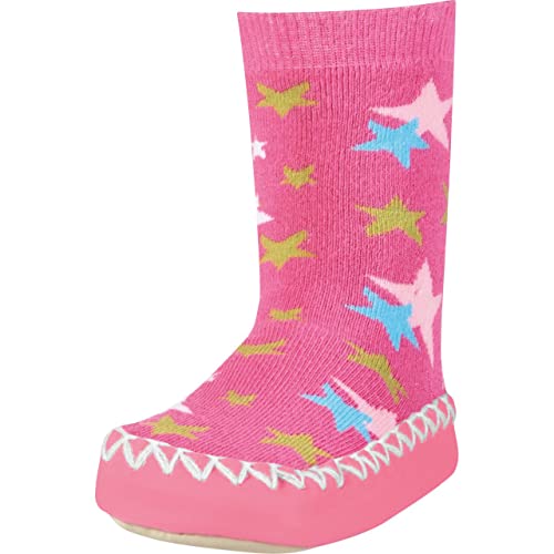 Playshoes Jungen Unisex Kinder Hüttenschuh Kniestrümpfe, pink-Sterne, 17/18 EU