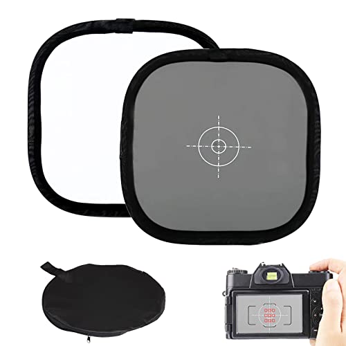 GraueKarte Weißabgleich Karten 30 cm Faltbare 18% Doppelseitige Graukarte Portable Focus Board Weiß Ausgleich Fokuskarte Eferenzkarte mit Tragetasche für Digital Kamera Fotografie Zubehör