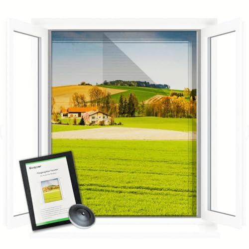 Goaycer Fliegengitter Fenster,Insektenschutz Fliegenschutz Fenster, Fliegennetz Moskitonetz Zuschneidbar 130x150cm (Schwarz )
