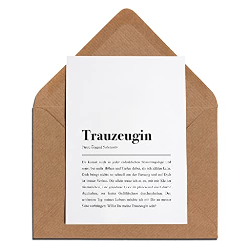 Trauzeugin: Karte mit Umschlag – Trauzeugin Definition