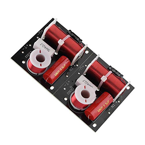 2-teiliges Lautsprecher-Frequenzteiler-Board, 400 W Höhen-/Bass-2-Wege-2-Einheiten-HIFI-Lautsprecher, 4-16 Ohm Impedanz-Hochleistungs-HiFi-Audio-Crossover-Filter-Tieftöner und Hochtöner-DIY-Modul