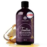 GRÜNE VALERIE® XXL 500 ML Tantra - Massageöl - mit fruchtigem Kokos - |[DERMATEST: EXELLENT] - Relax! | Qualitäts Öl aus Italien