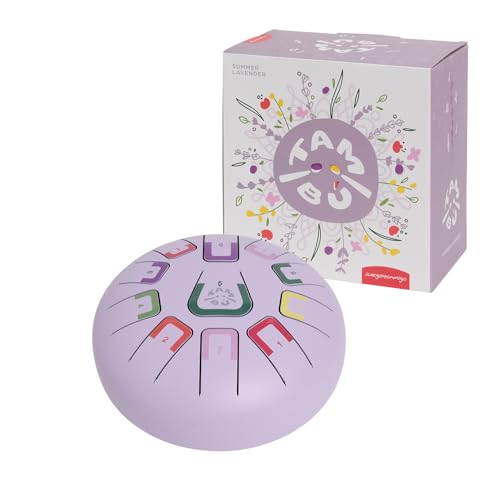 TAMBÚ Trommel, Stahlzunge Trommel, 8 Zoll, 11 Noten, Handpan, Metall-Perkussionsinstrument (Lavendel)