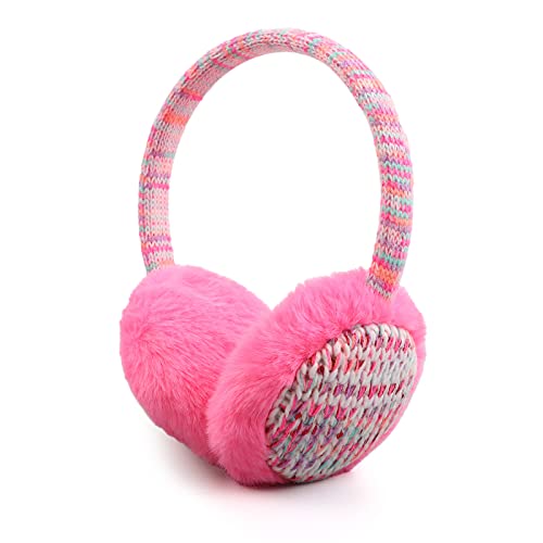 Pesaat Ohrenwärmer kinder mädchen Flauschige Ohrenschützer Jungen Warmer Earmuffs Winter (Rosa rot)